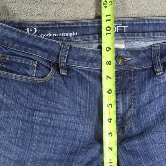 Ann Taylor Loft Size 12 Modern Straight Blue Jeans - Picture 4 of 5
